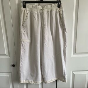 Athleta Cream Active Lined Wide Leg Pants Size L